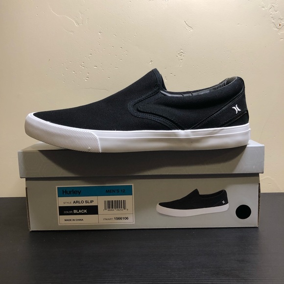 Hurley Other - NEW! Hurley Arlo Men's Slip On Athletic Shoes Sneakers Black New size 12